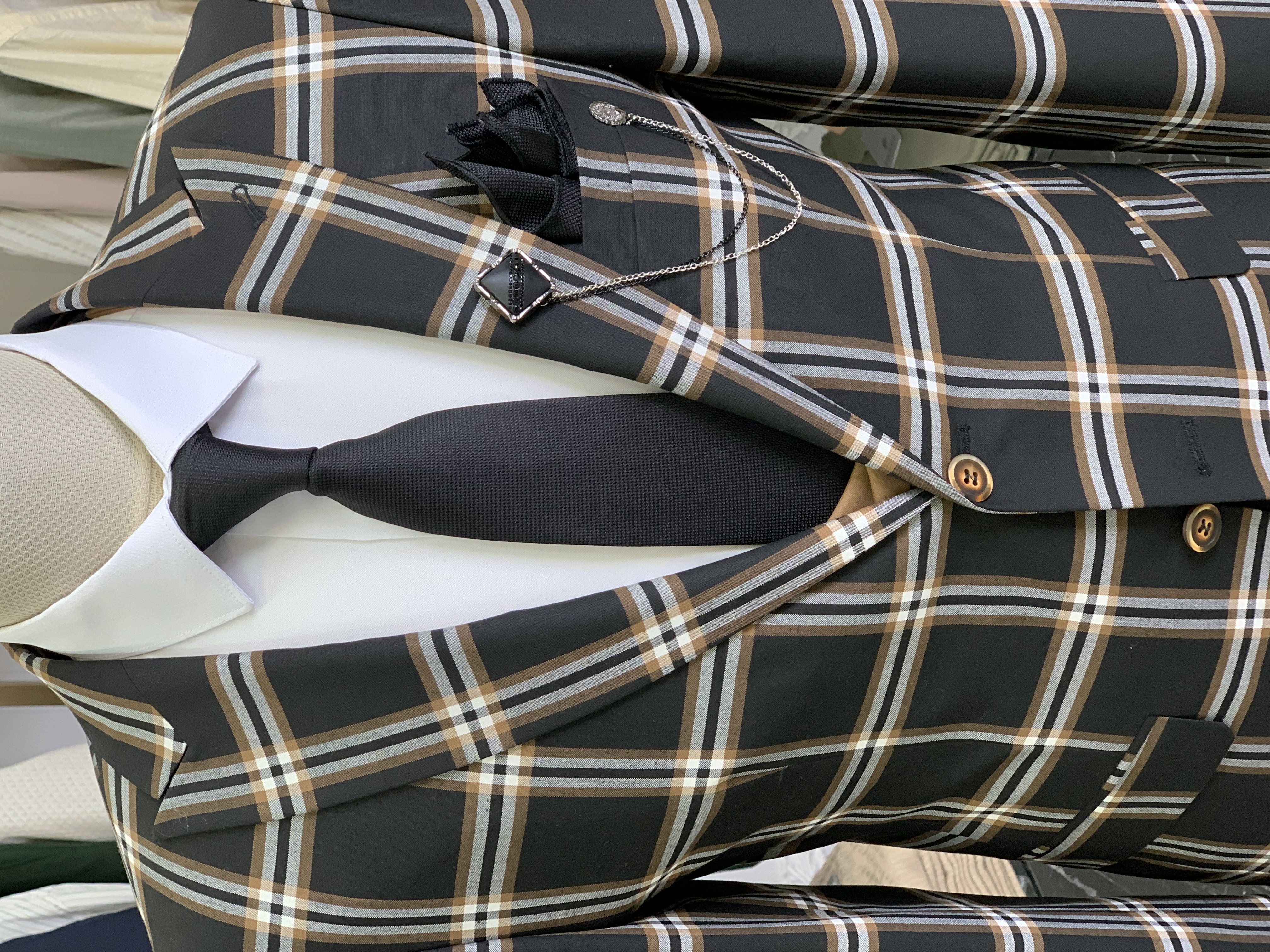 Pantaloni gilet giacca stile italiano - neri