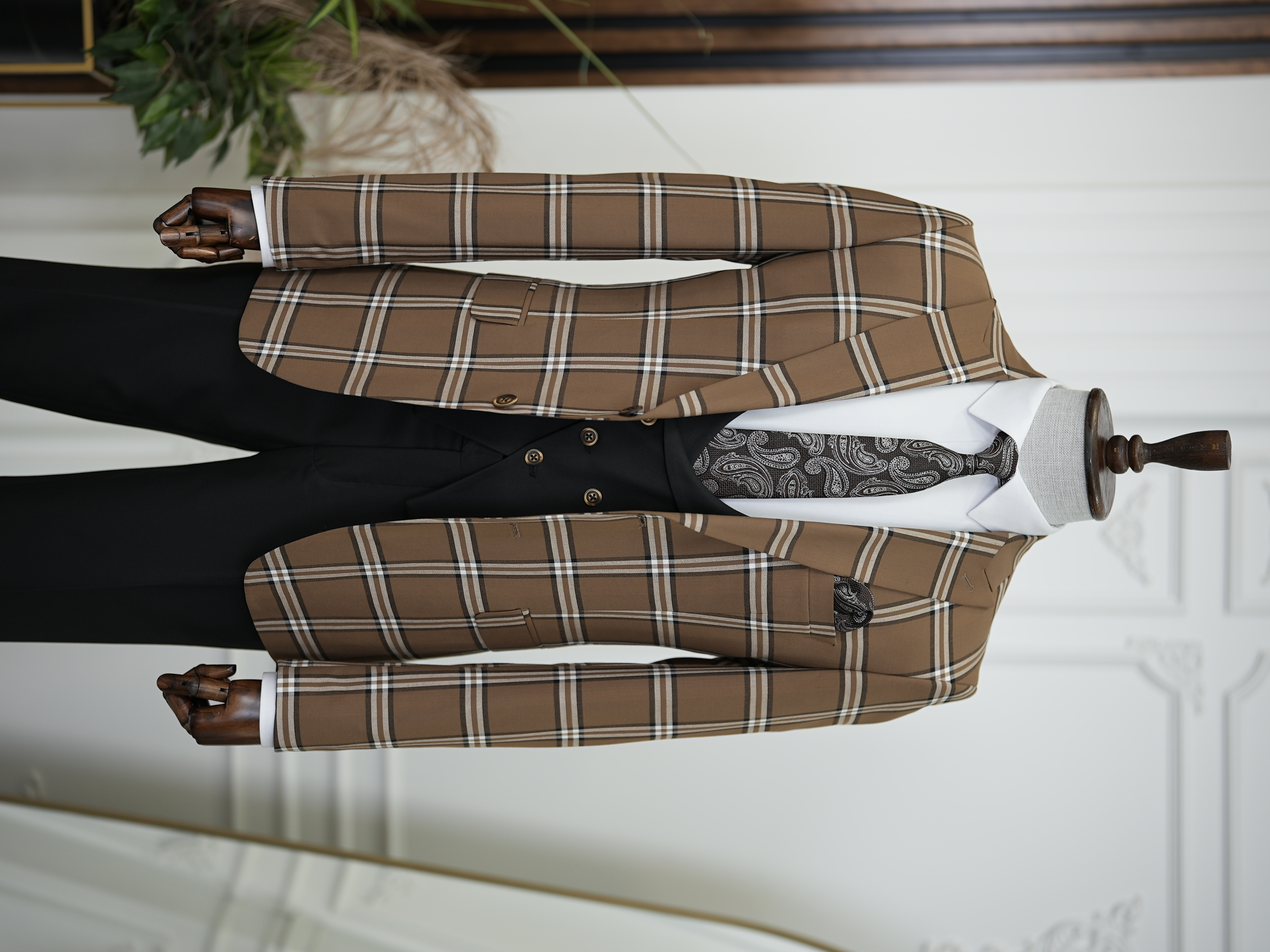 Pantaloni giacca gilet stile italiano - Marrone