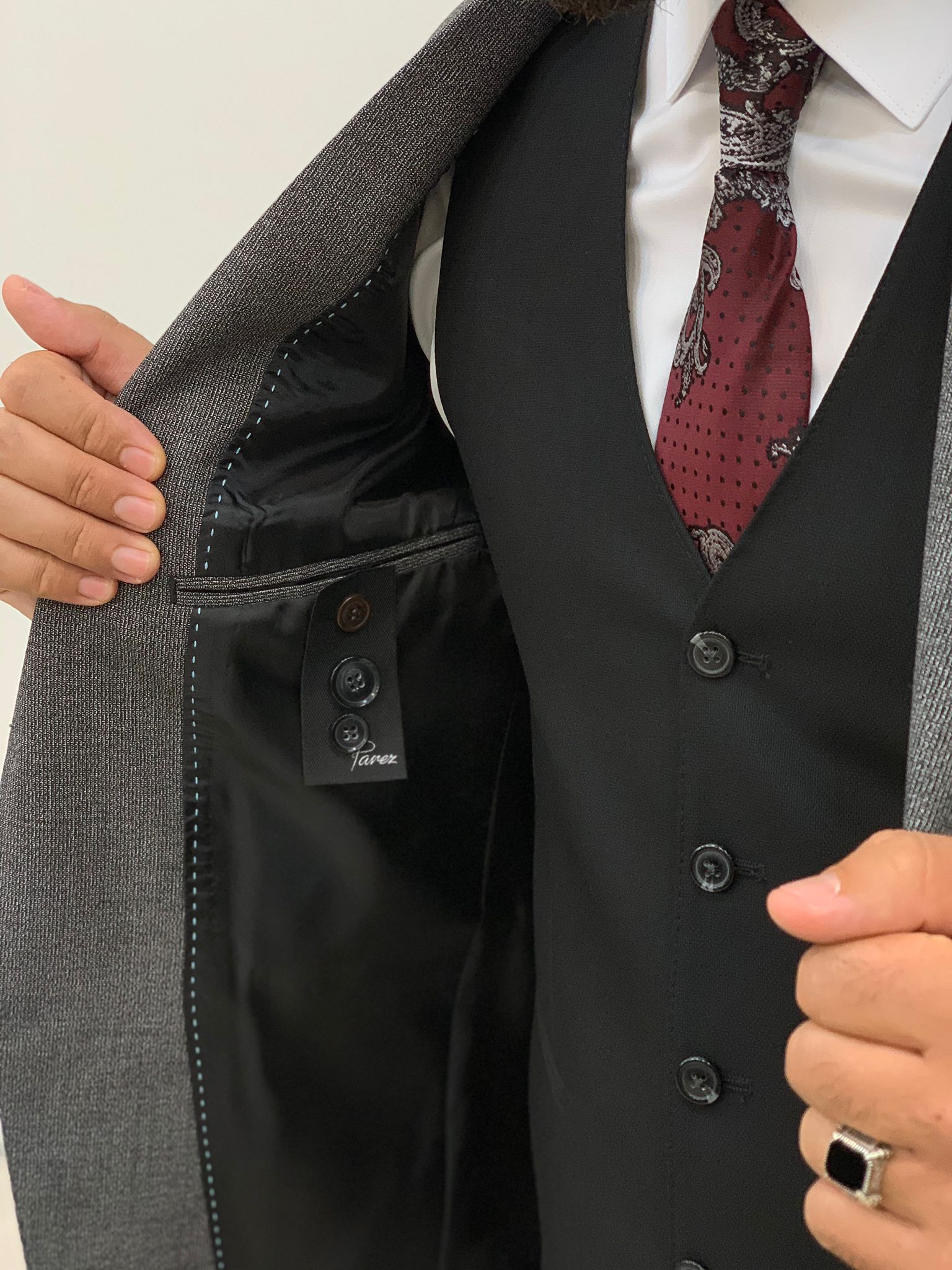 Pantaloni giacca gilet stile italiano - Grigio