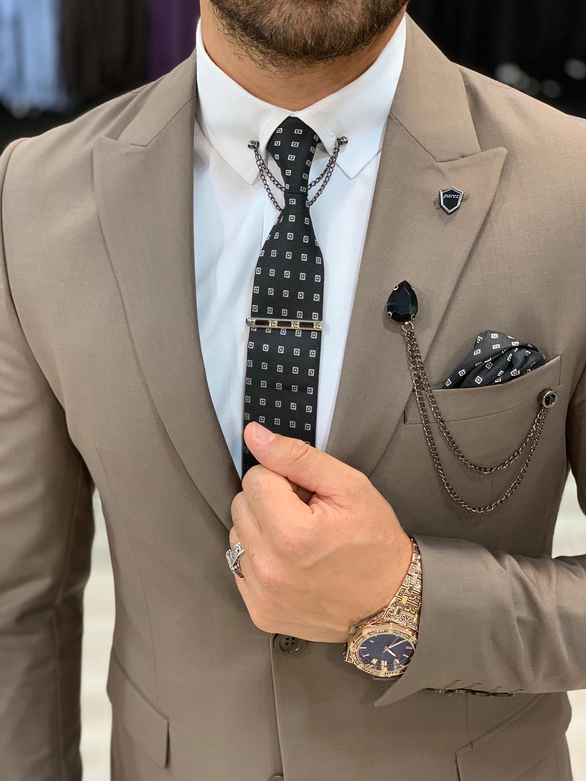 Pantaloni giacca gilet stile italiano - Caffè con latte