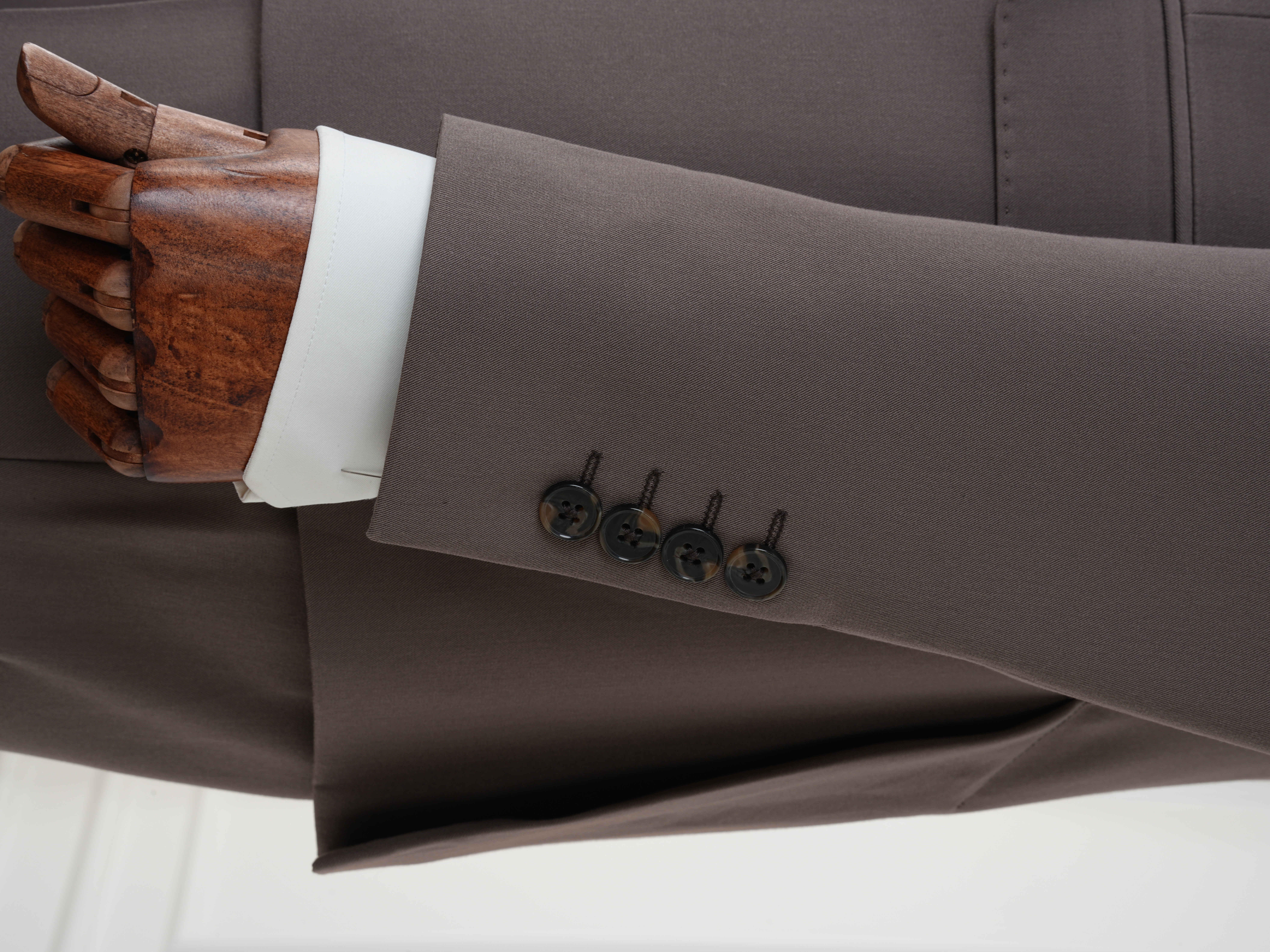 Premium Erkek Slim Fit İtalyan Stil Yarım Astarlı Kruvaze Takım Elbise - Kahve