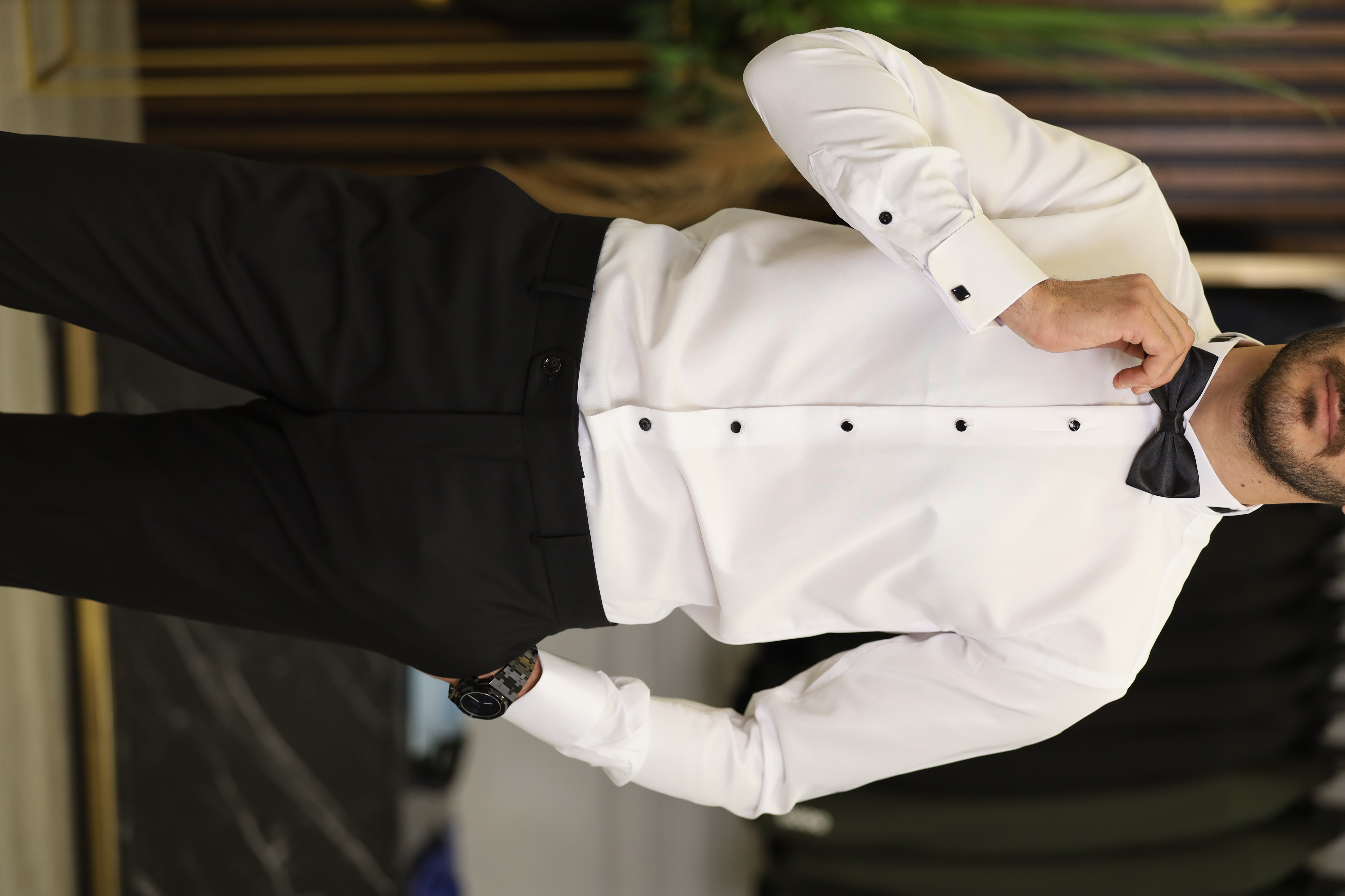 Slim Fit Damatlık Gömlek - Beyaz