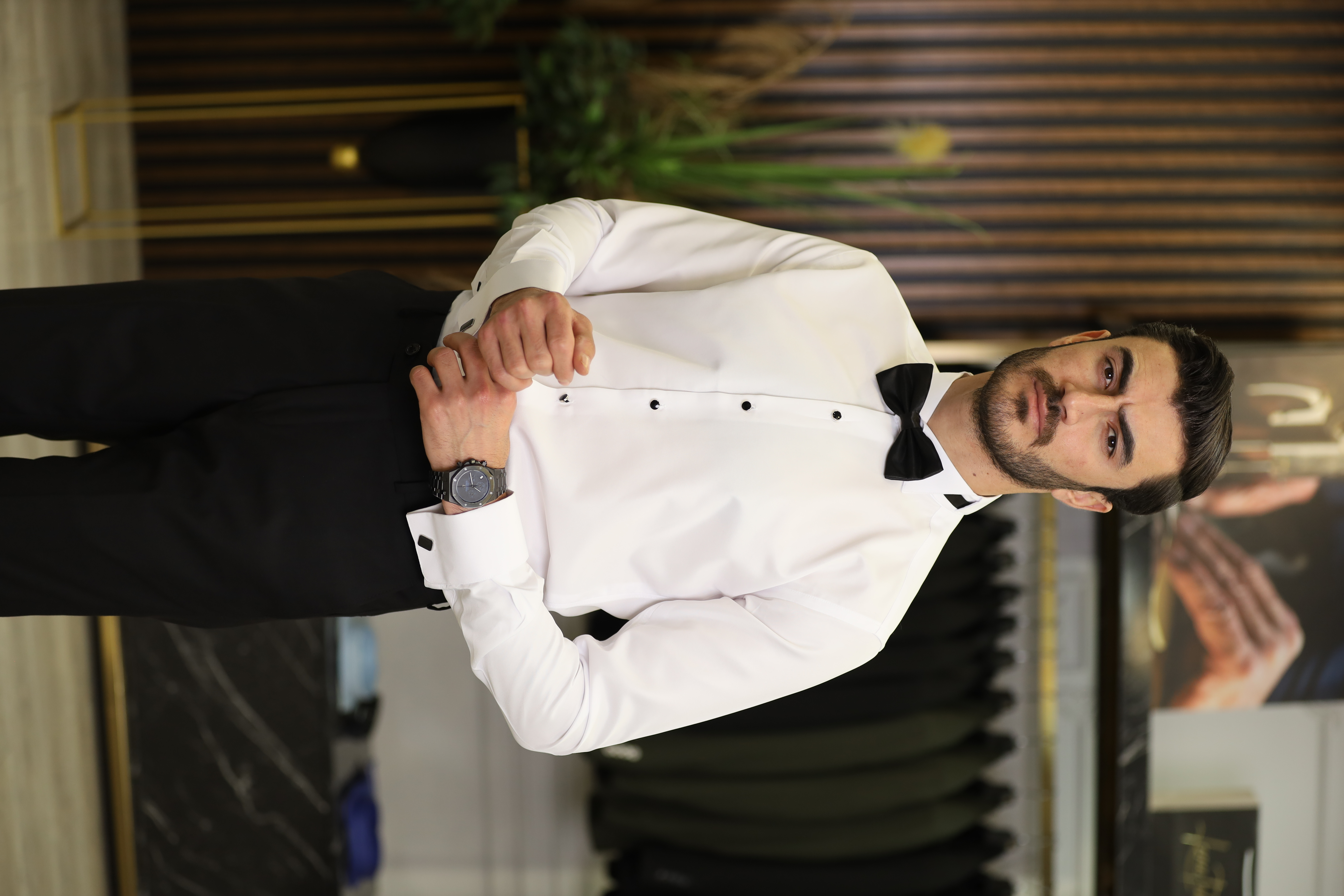 Slim Fit Damatlık Gömlek - Beyaz