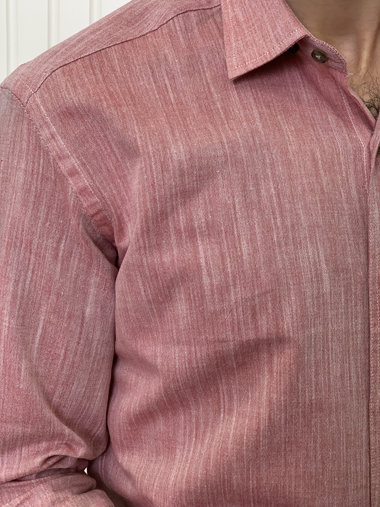 Slim Fit İtalyan Kesim Erkek Gömlek-Gül Kurusu