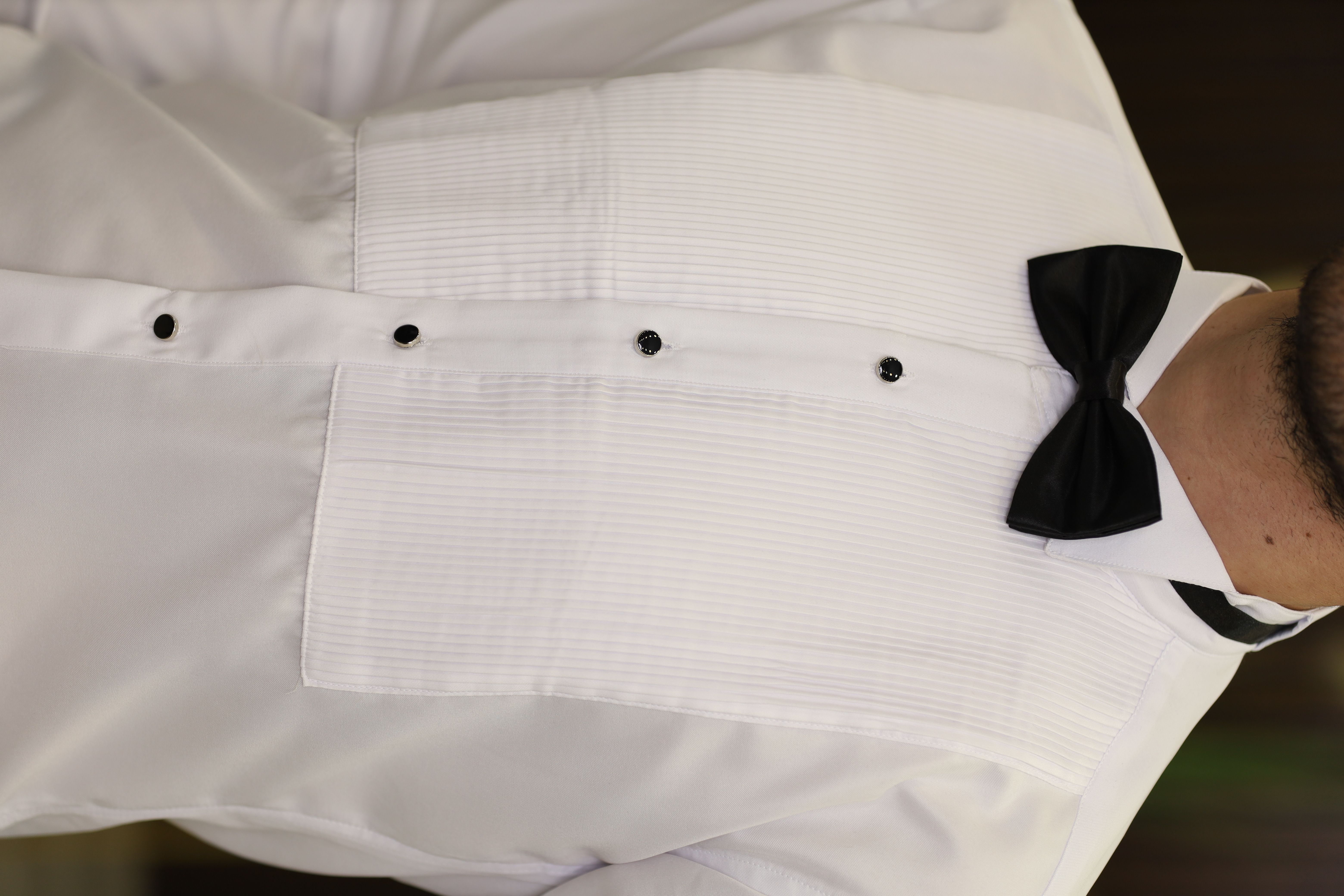 Slim Fit Pliseli Damatlık Gömlek - Beyaz