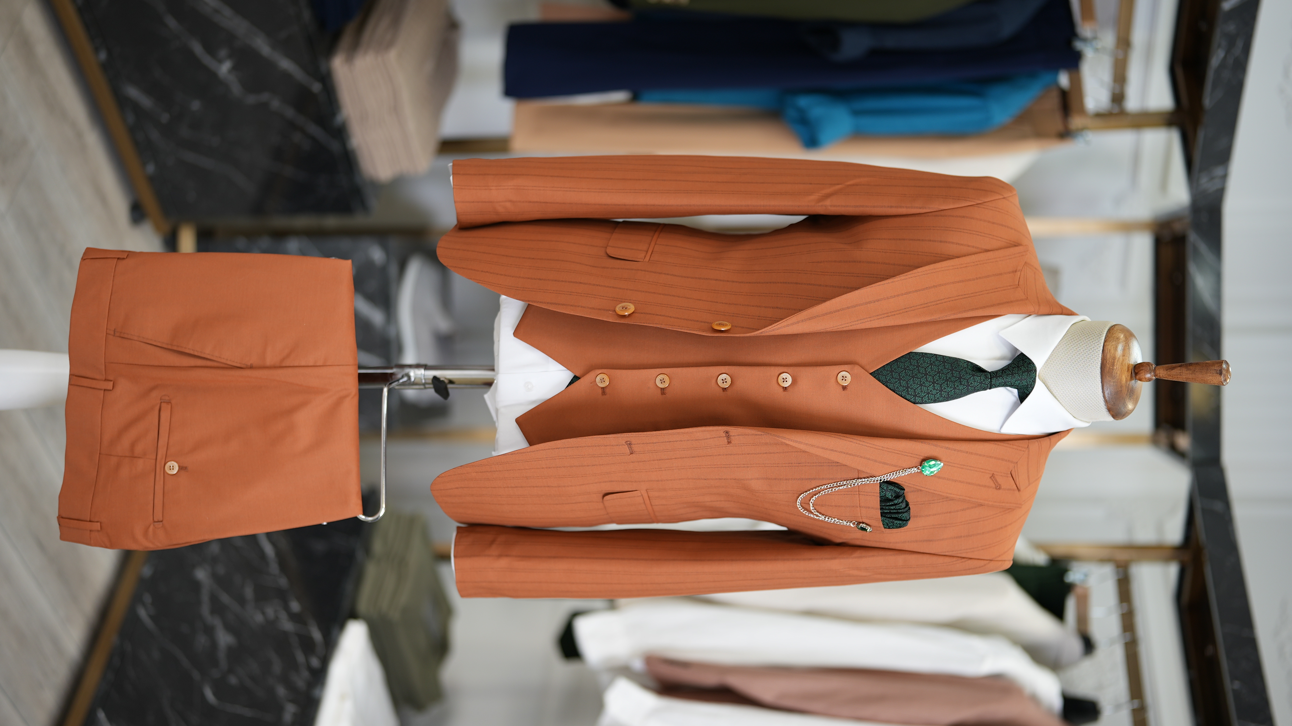 Pantaloni giacca gilet da abito slim fit - Tile