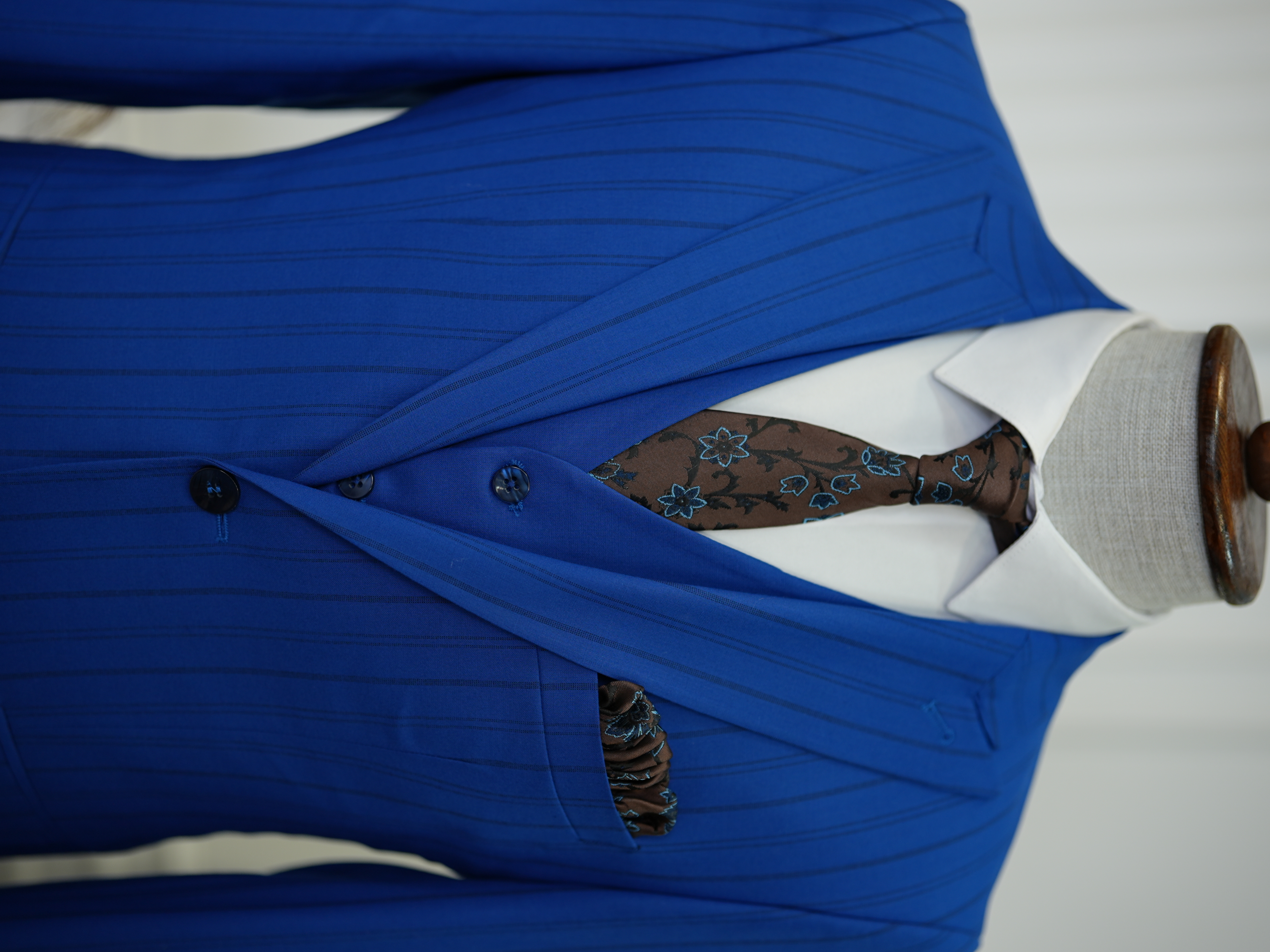 Pantaloni gilet giacca da abito slim fit - Saks Blu