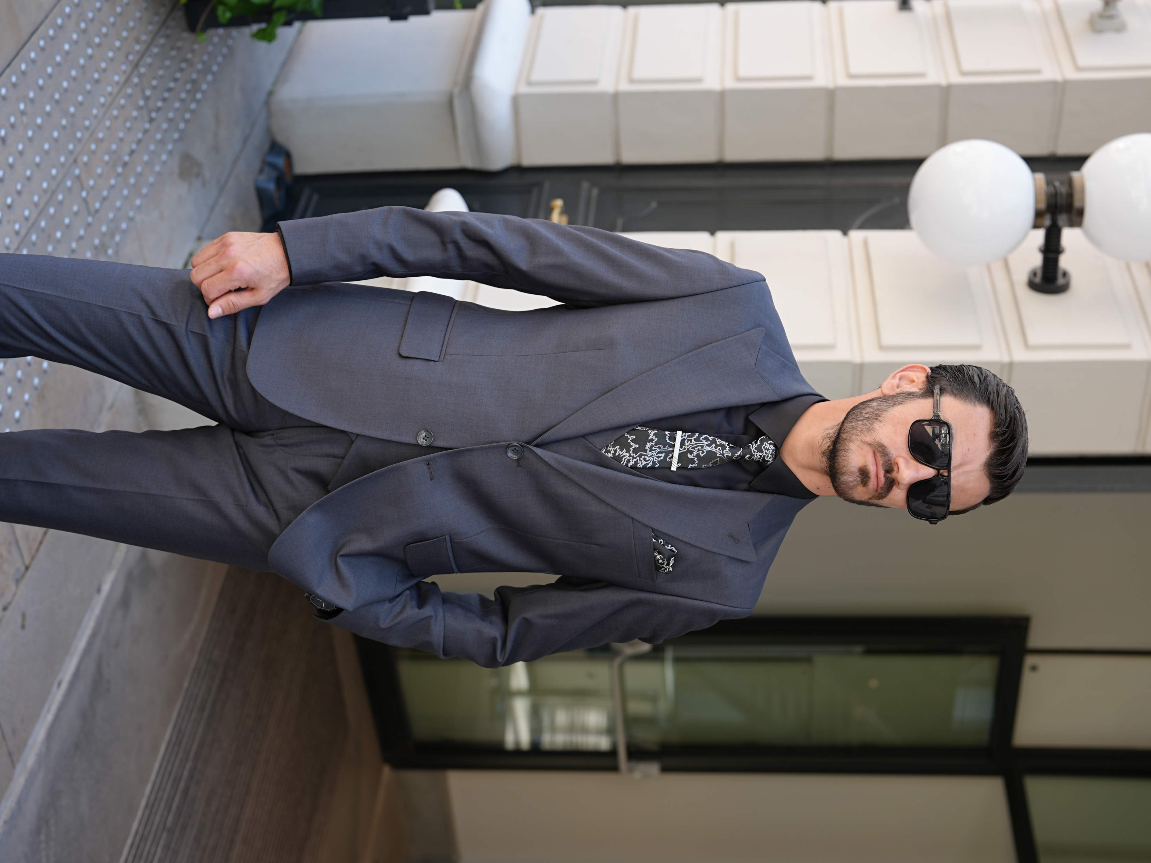 Slim Fit Takım Elbise Ceket Yelek Pantolon - Füme