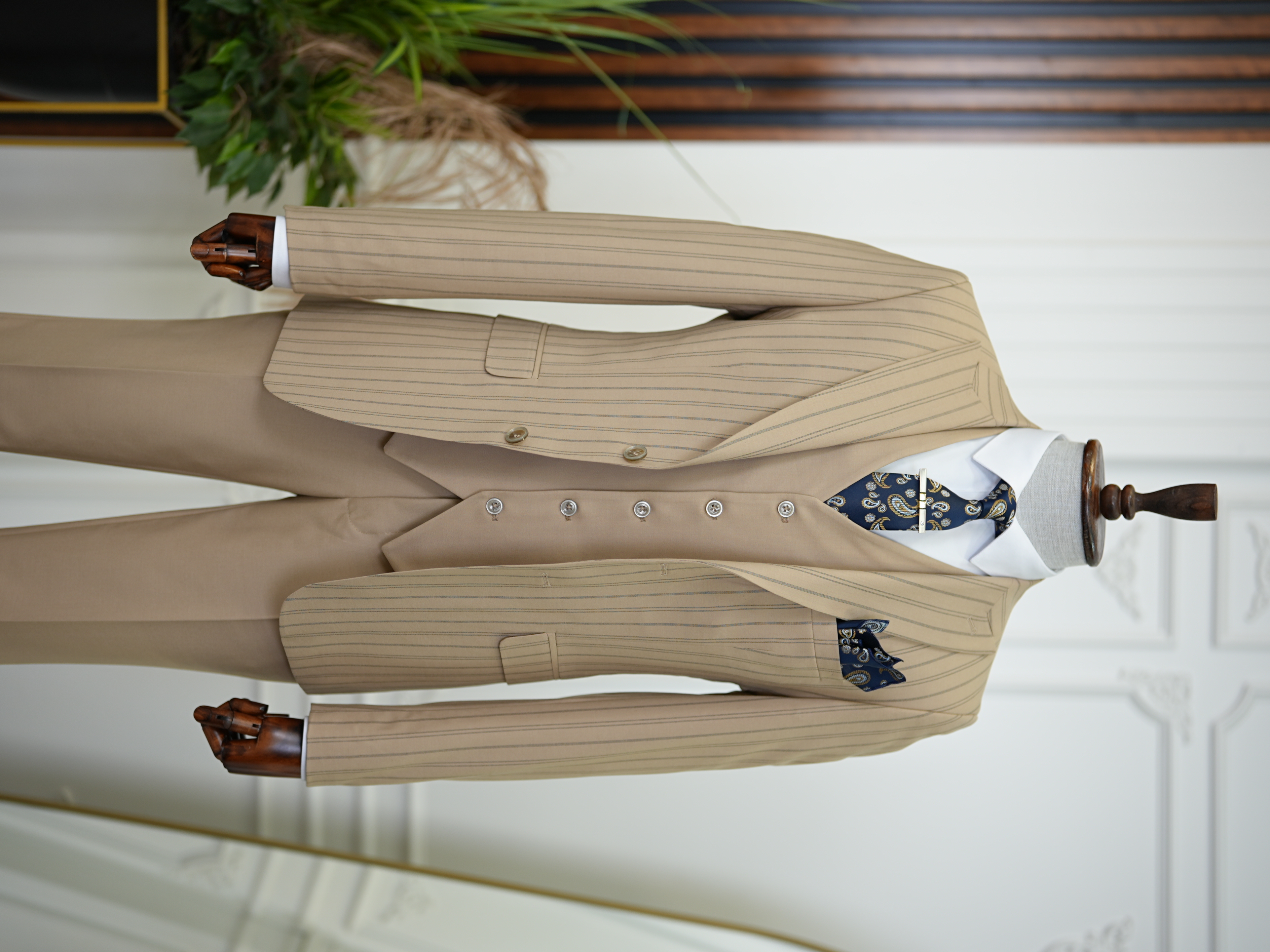Pantaloni gilet giacca da abito slim fit - Crema
