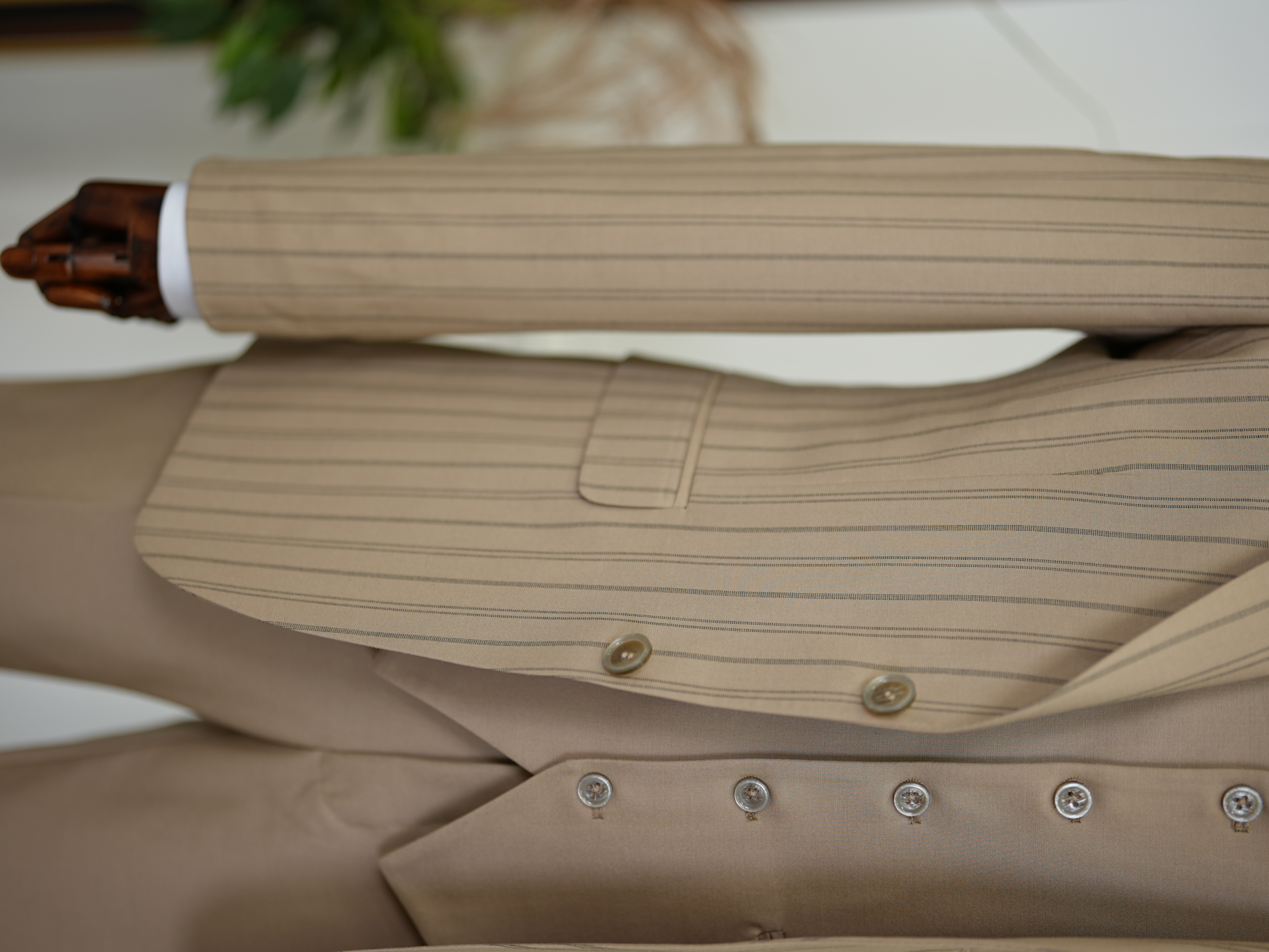Pantaloni gilet giacca da abito slim fit - Crema