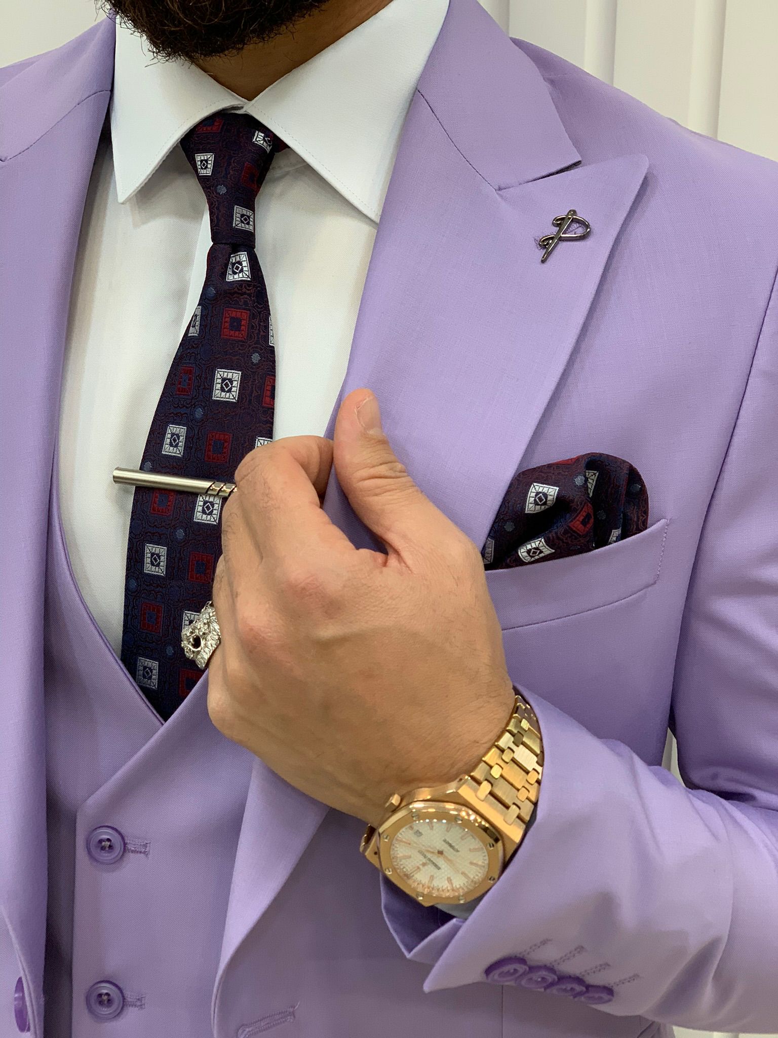 Pantaloni gilet giacca da abito slim fit - Viola