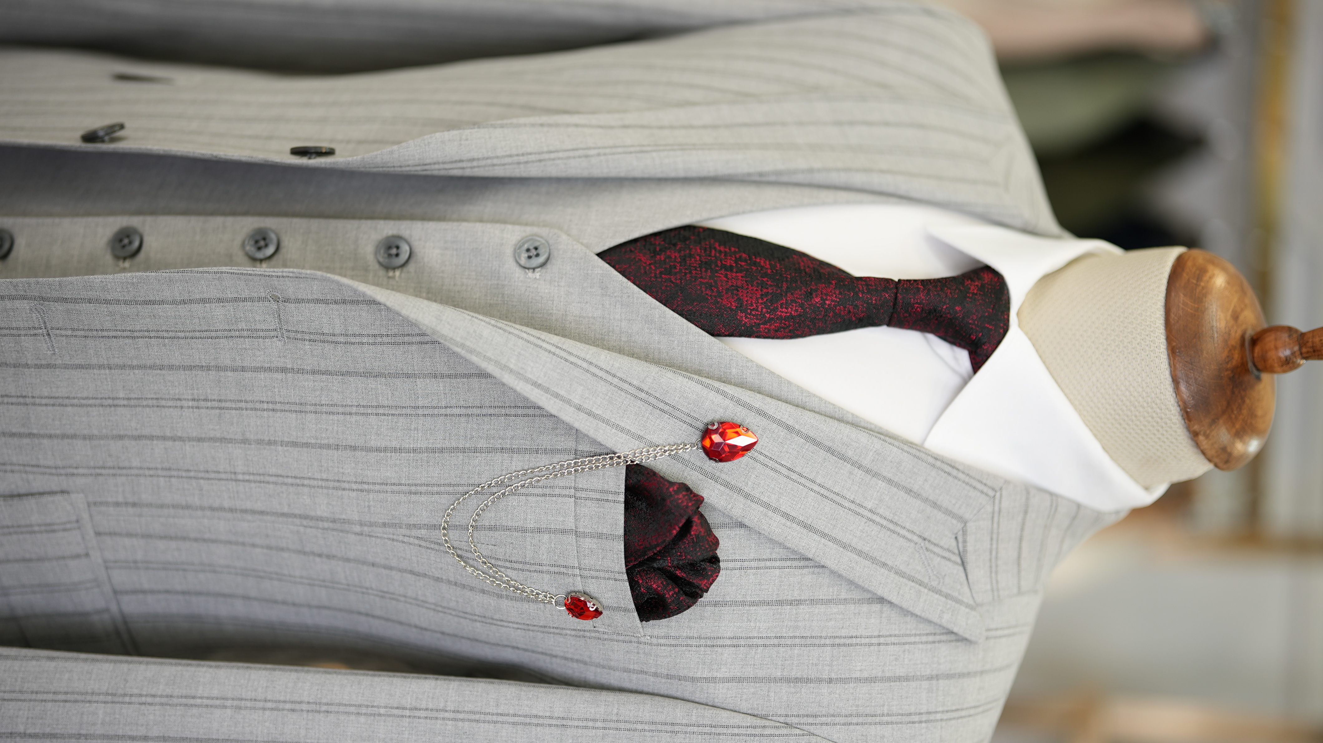 Pantaloni gilet giacca da abito slim fit - Grigio