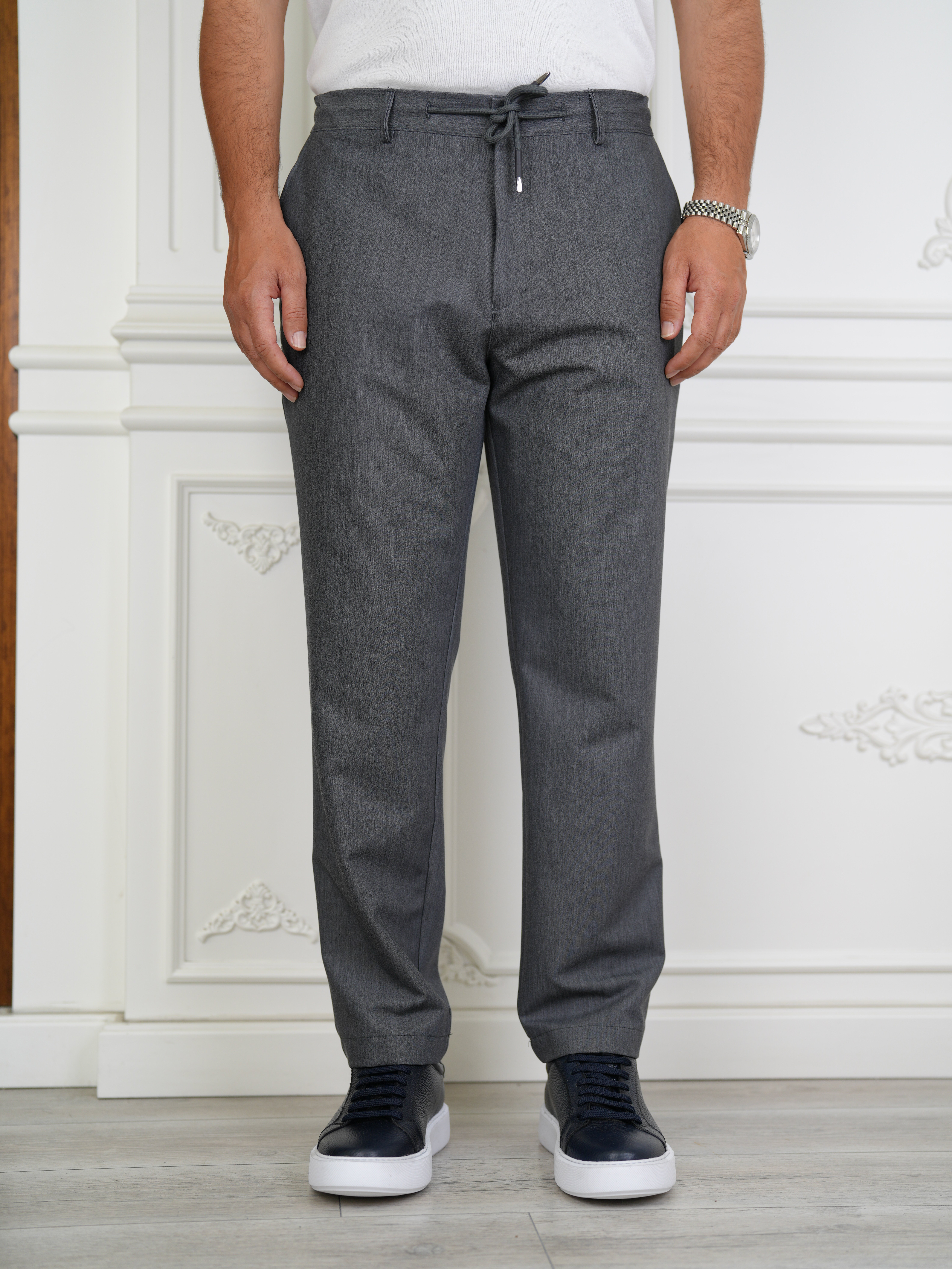YÜKSEK BEL İTALYAN STİL JOGGER PANTOLON - Füme