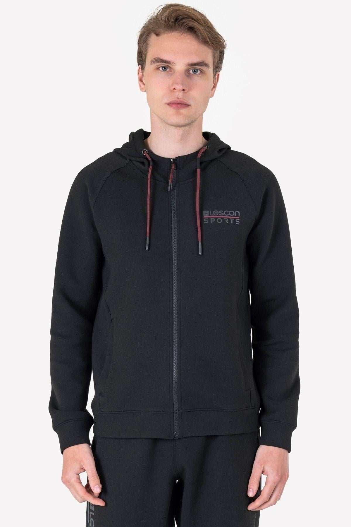 Lescon Erkek Fermuarlı Kapüşonlu Sweatshirt 23N-1121