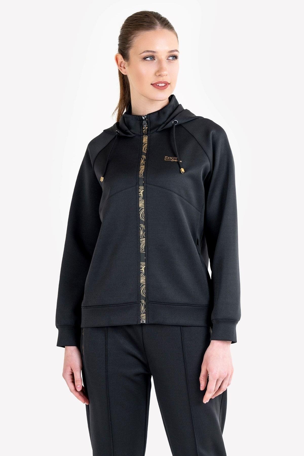 Lescon Kadın Fermuarlı Kapüşonlu Sweatshirt 23N-2126