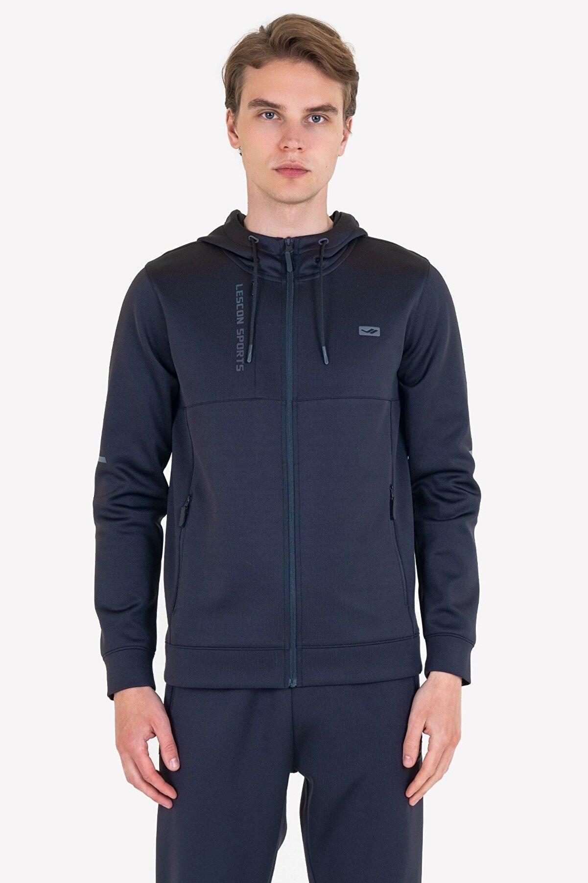 Lescon Erkek Fermuarlı Kapüşonlu Sweatshirt 23N-1133