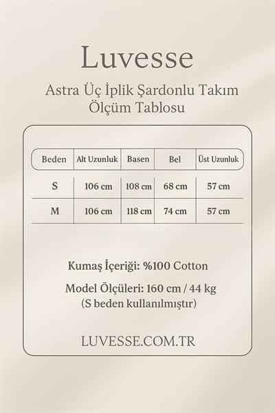 Astra Kahverengi Üç İplik Şardonlu Takım