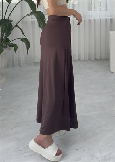 Asy Maxi Dalgıç Kumaş Bordo Etek 