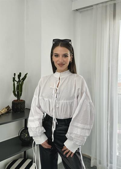 Harmony Beyaz İpli Poplin Gömlek 