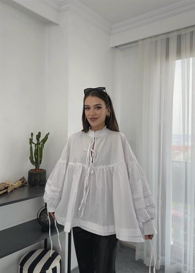 Harmony Beyaz İpli Poplin Gömlek 