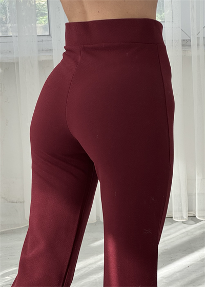 Bordo Zr Model Çımalı Likralı Pantolon 