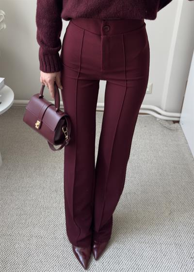 Bordo Zr Model Çımalı Likralı Pantolon 
