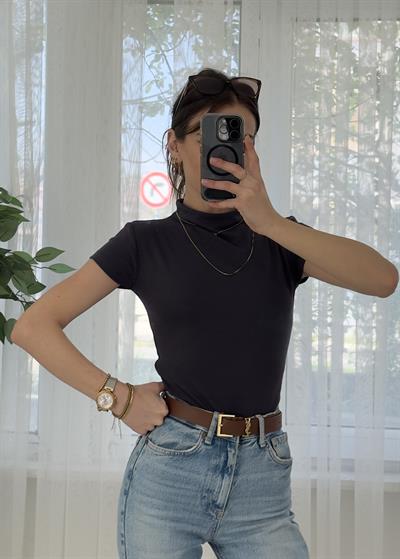 Buzzy Antrasit Bebe Kol Basic Yaka Tshirt