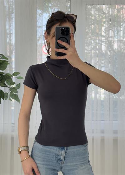 Buzzy Antrasit Bebe Kol Basic Yaka Tshirt