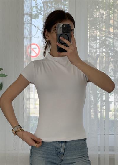 Buzzy Beyaz Bebe Kol Basic Yaka Tshirt