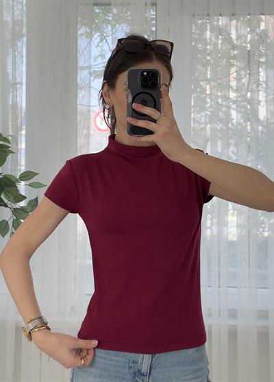 Buzzy Bordo Bebe Kol Basic Yaka Tshirt