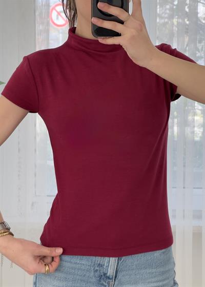 Buzzy Bordo Bebe Kol Basic Yaka Tshirt