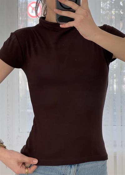 Buzzy Kahverengi Bebe Kol Basic Yaka Tshirt