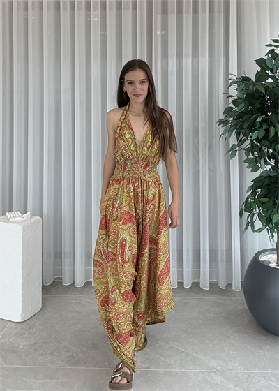 Calista Etnik Desen İpek Şalvar  tulum