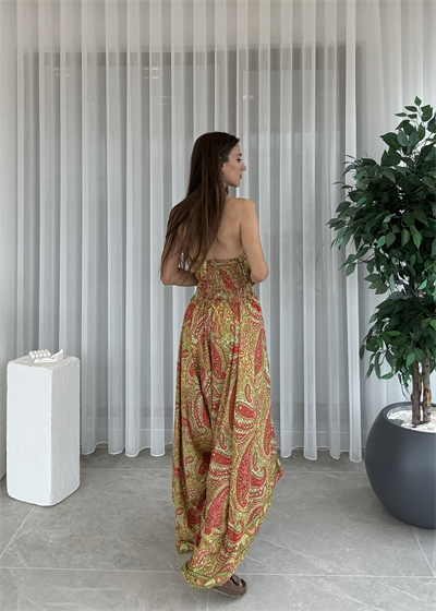 Calista Etnik Desen İpek Şalvar  tulum