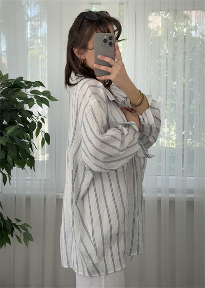 Çizgili Beyaz Crush Gömlek