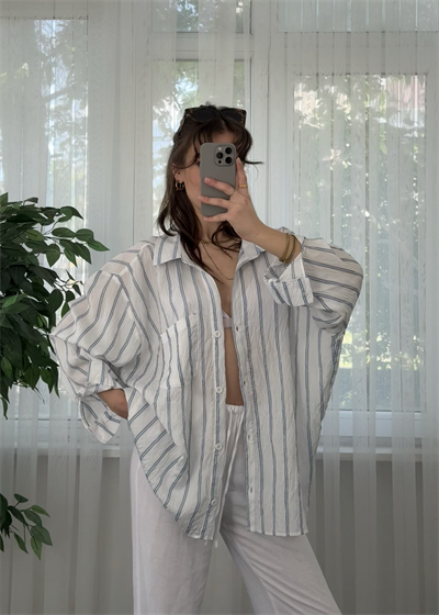 Çizgili Beyaz Crush Gömlek