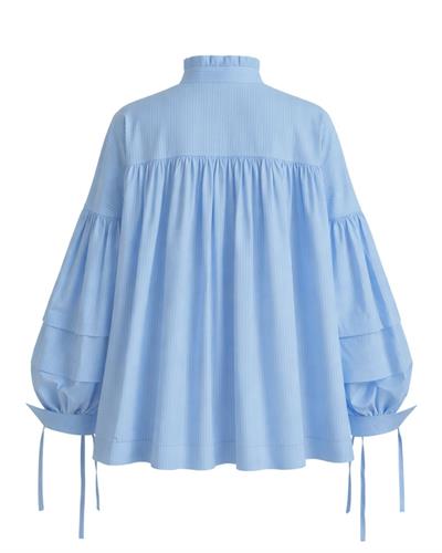Harmony Mavi Çizgili İpli Poplin Gömlek 