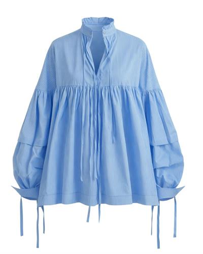 Harmony Mavi Çizgili İpli Poplin Gömlek 