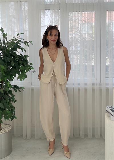 Helia Taş İkili Keten Takım