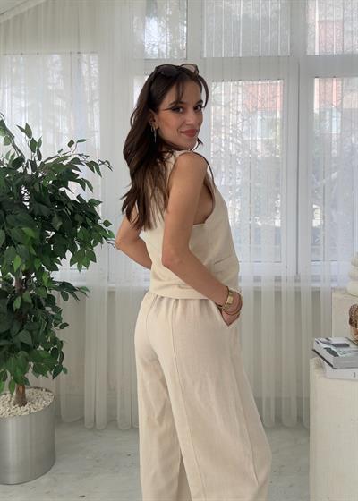 Helia Taş İkili Keten Takım