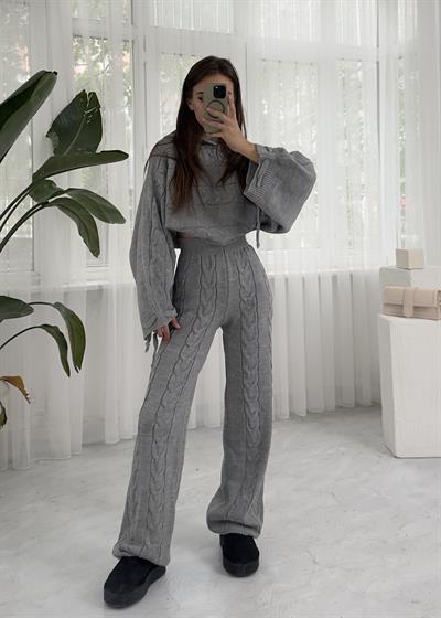 Hoddie Gri Triko Takım