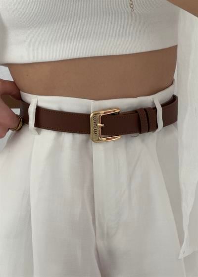 Kahverengi Gold Toka Miumiu Kemer