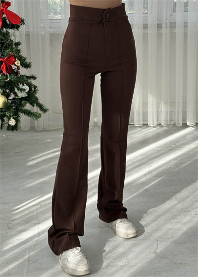 Kahverengi Zr Model Çımalı Likralı Pantolon