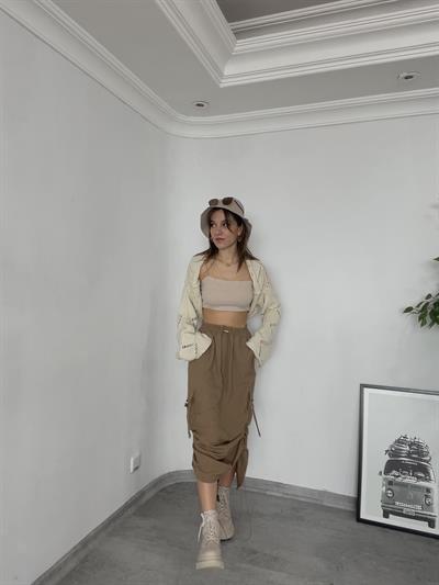Kargo Cepli Bej Ayarlanabilir Etek