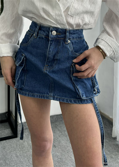 Kargo Cepli Mini Kot Etek 