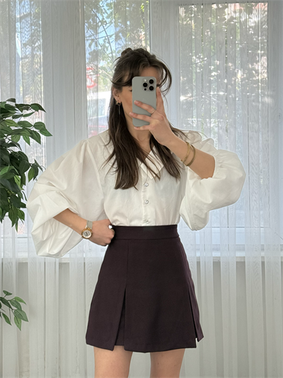 Karmen Mürdüm Şort Etek 