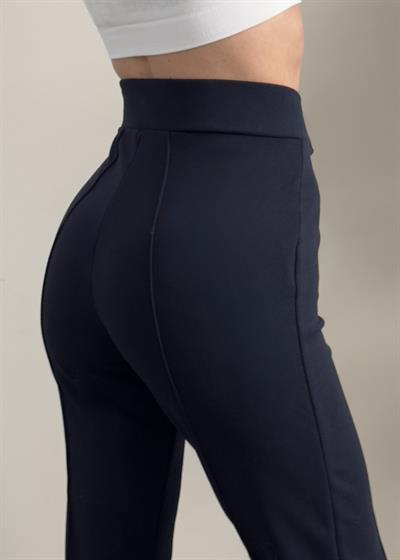 Liove Krep Dar Paça Lacivert Pantolon