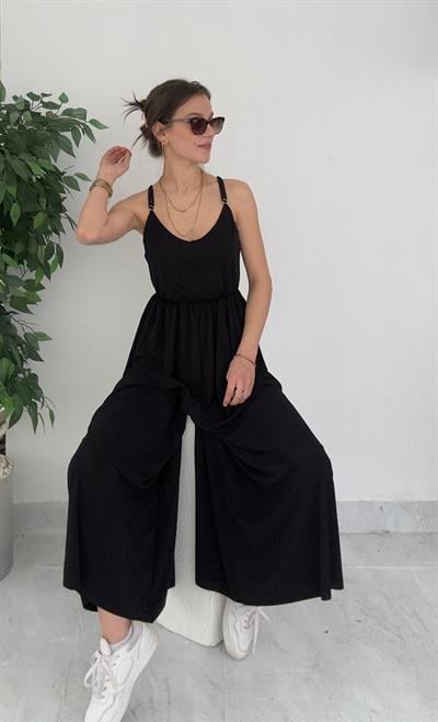 Miro Siyah Çapraz Ayarlanabilir Askılı Tulum