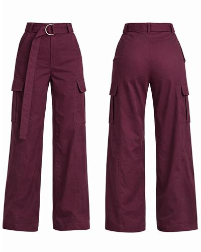 Moonbelt Bordo Kargo Pantolon 