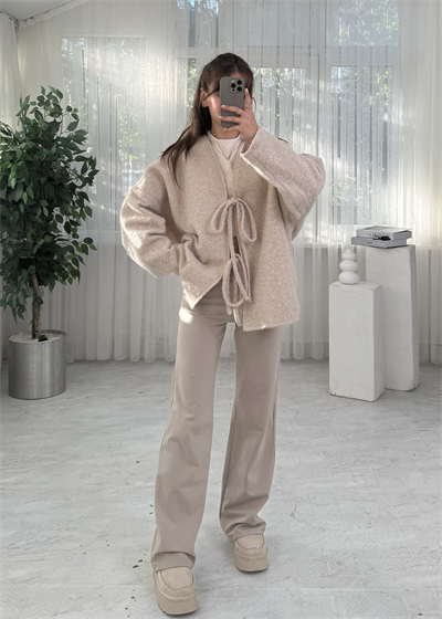 Oslo  İp Bağlamalı Astarlı Ceket 